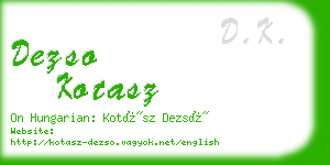 dezso kotasz business card